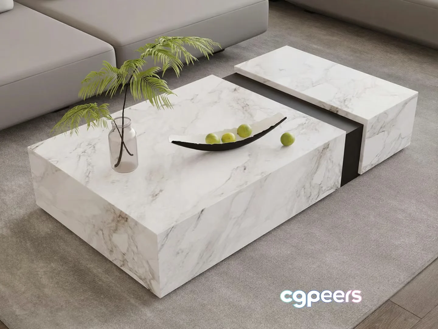 Modern Marble Coffee Table 3D Model – 4052 – VRAY Render
