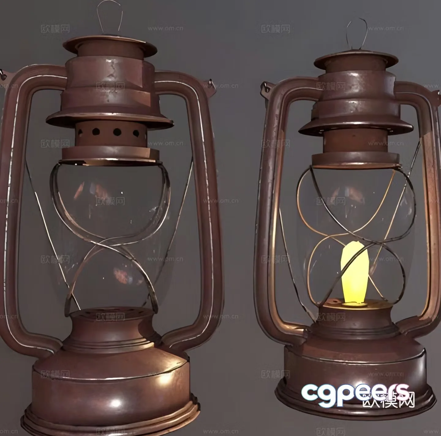 Industrial style portable lamp table lamp oil lamp 3d model