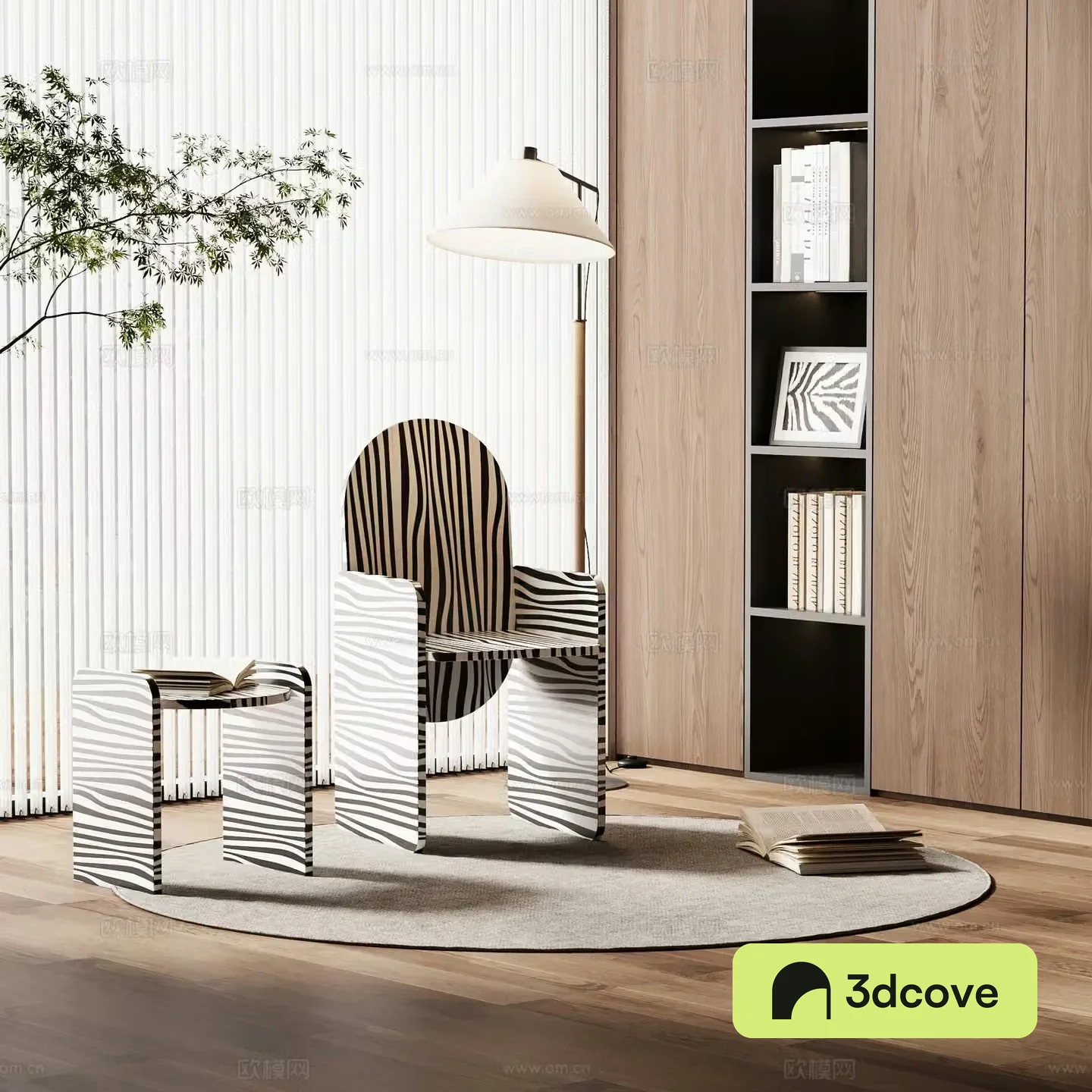 Casual single chair floor lamp