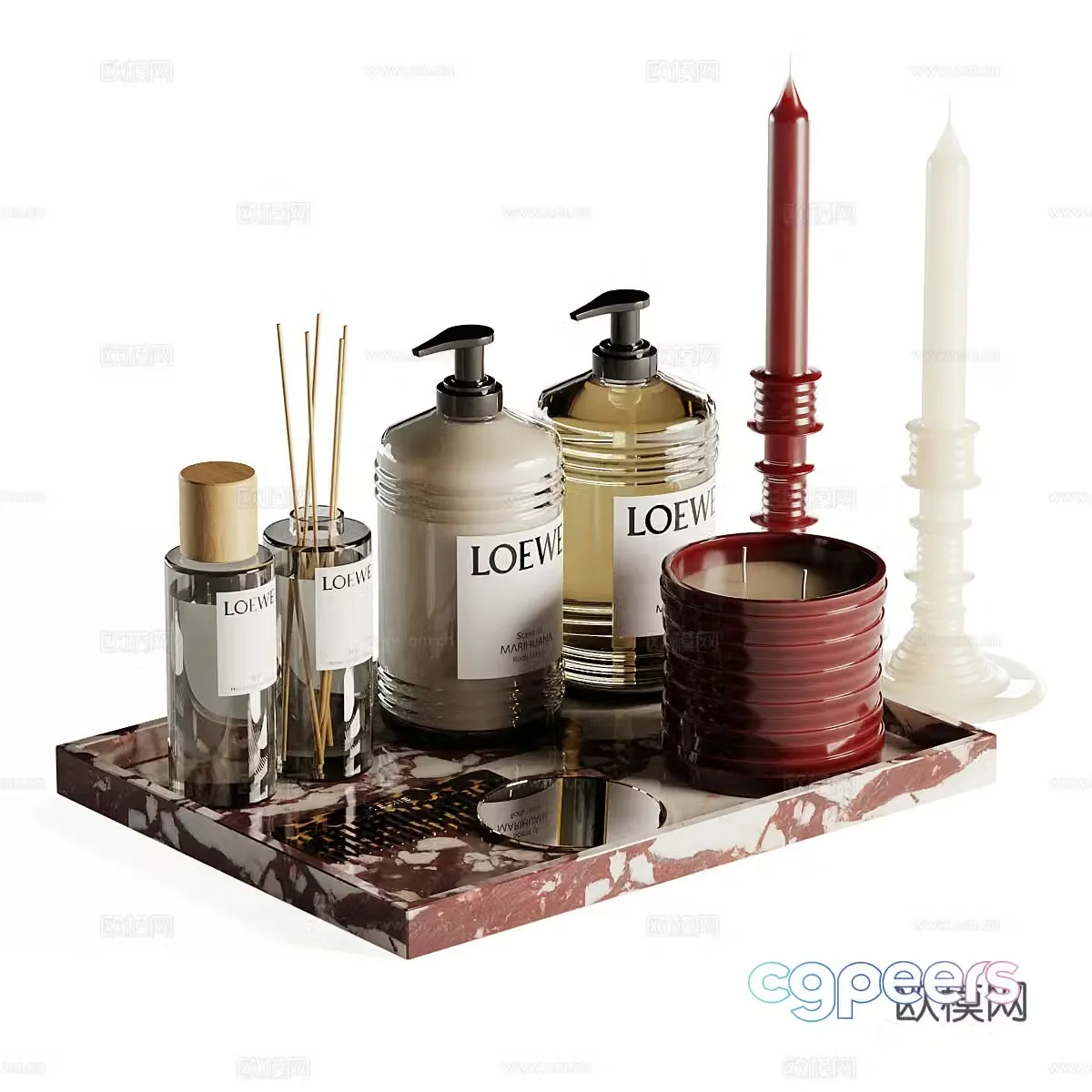 New Chinese Loewe Bathroom Decoration Set 3D Model