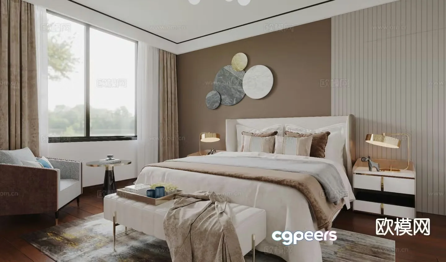 Modern bedroom second bedroom 3d model