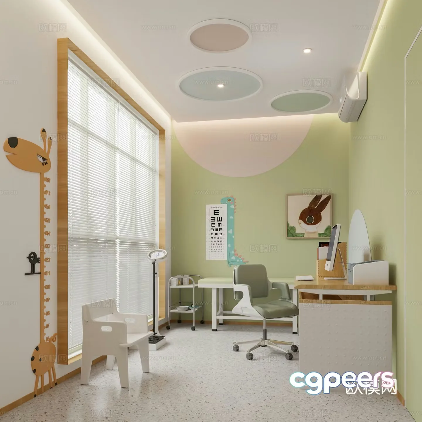 Modern children’s medical clinic 3d model