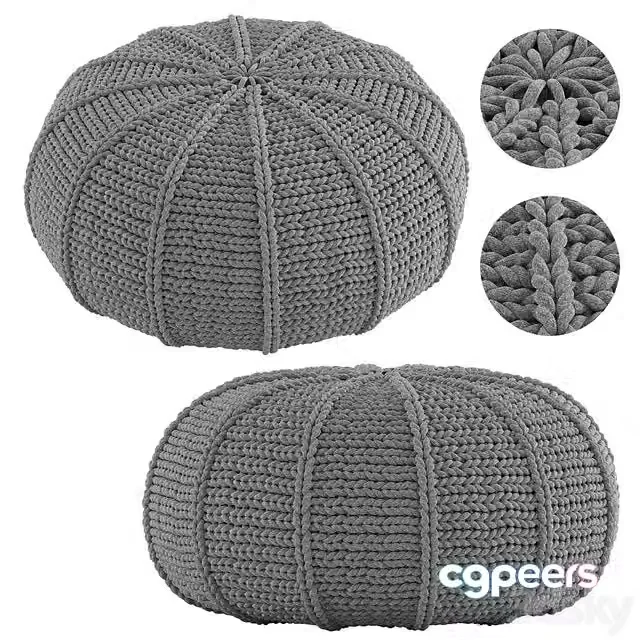 3ds Max Free – Knitted Pouf Zen Pebble