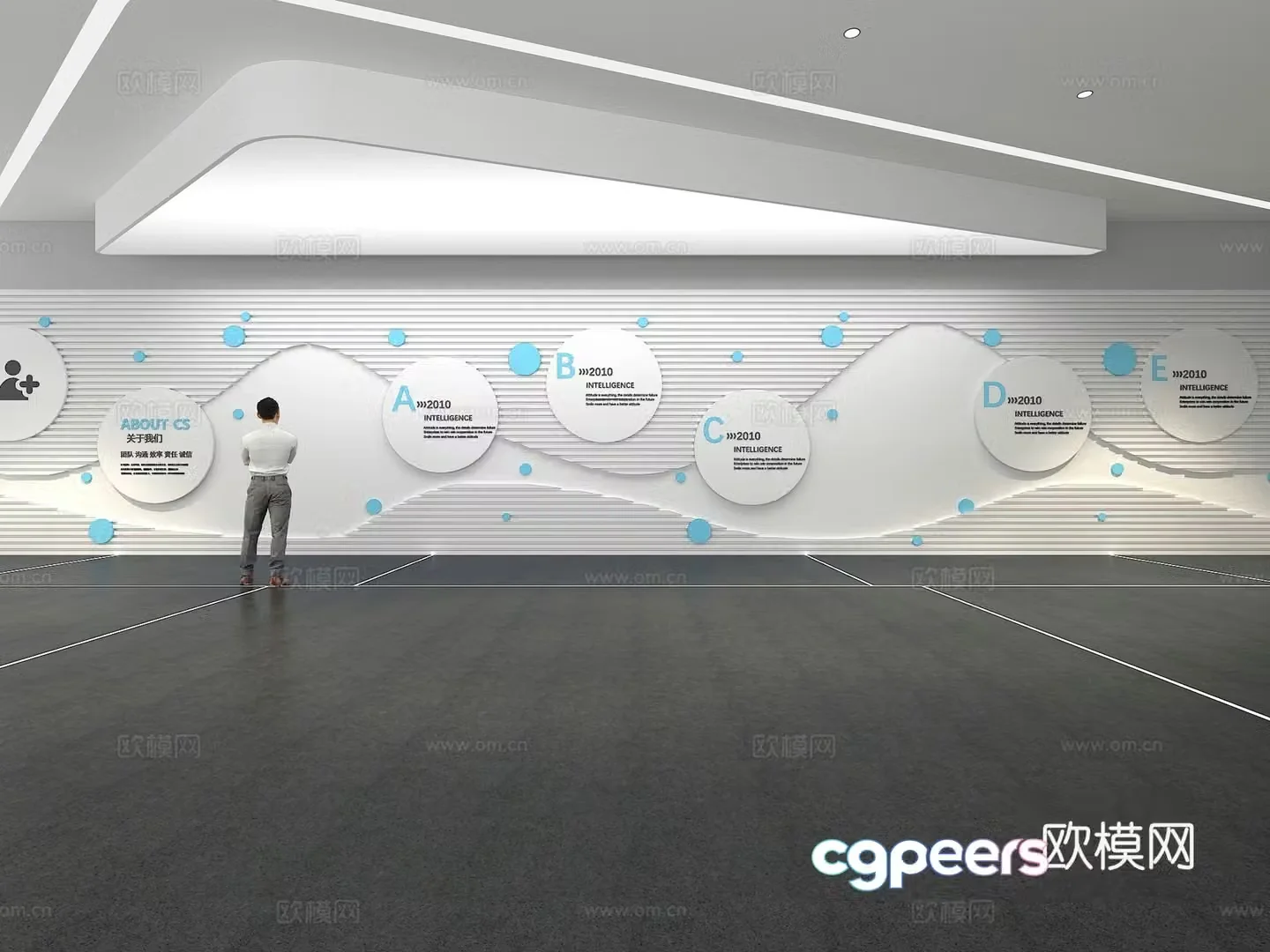 Cultural wall Corporate culture wall Display wall Theme wall Exhibition hall Campus culture Corridor 3D model