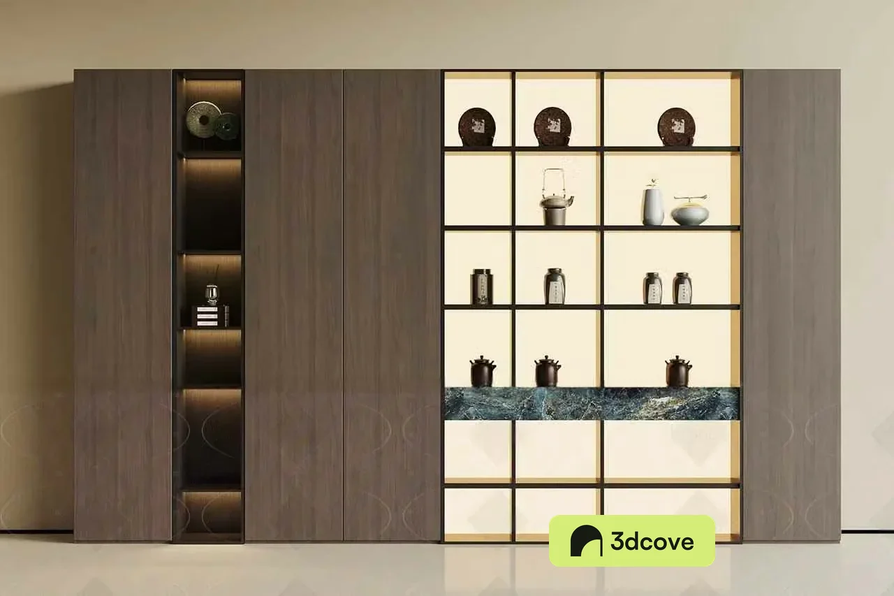 Modern Wooden Shelving Unit