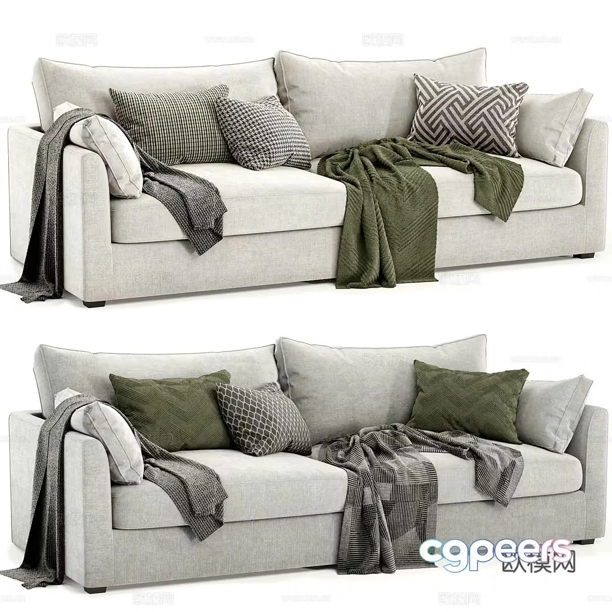 Three-person sofa 3d model