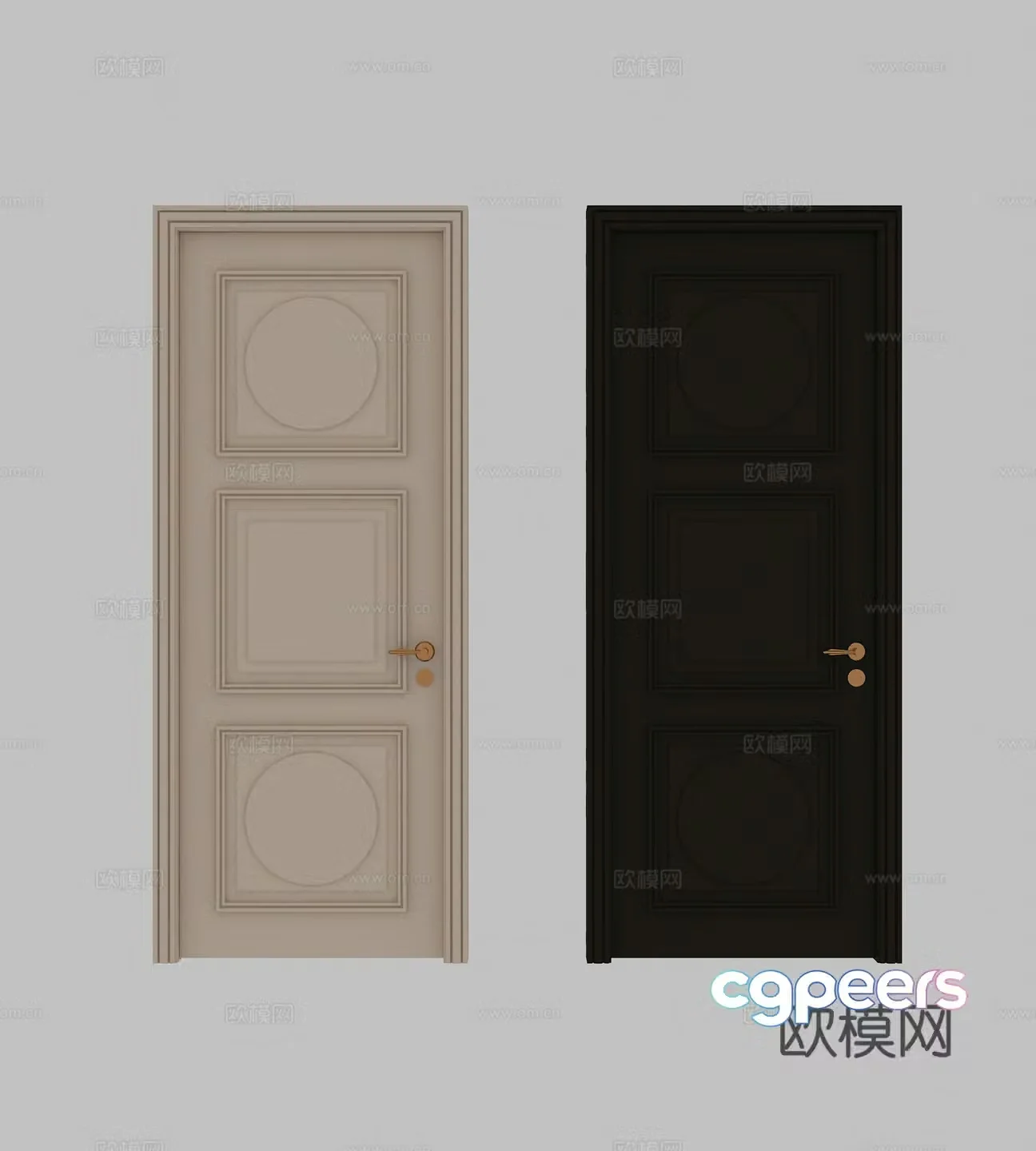 French retro bedroom door 3d model