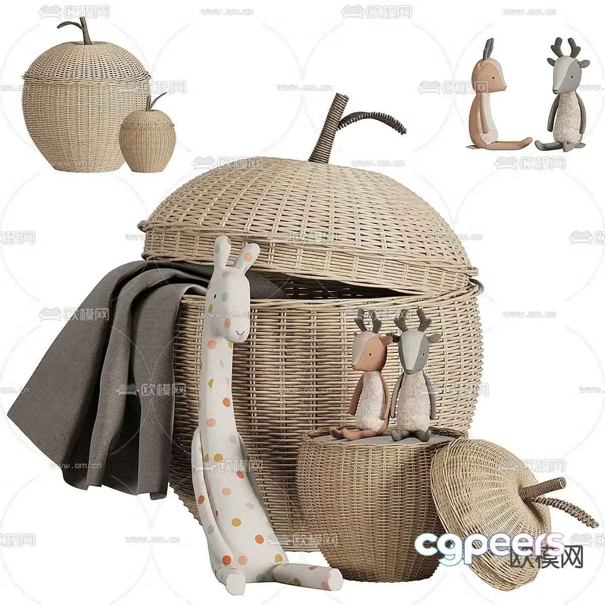 Children’s doll plush toy 3d model