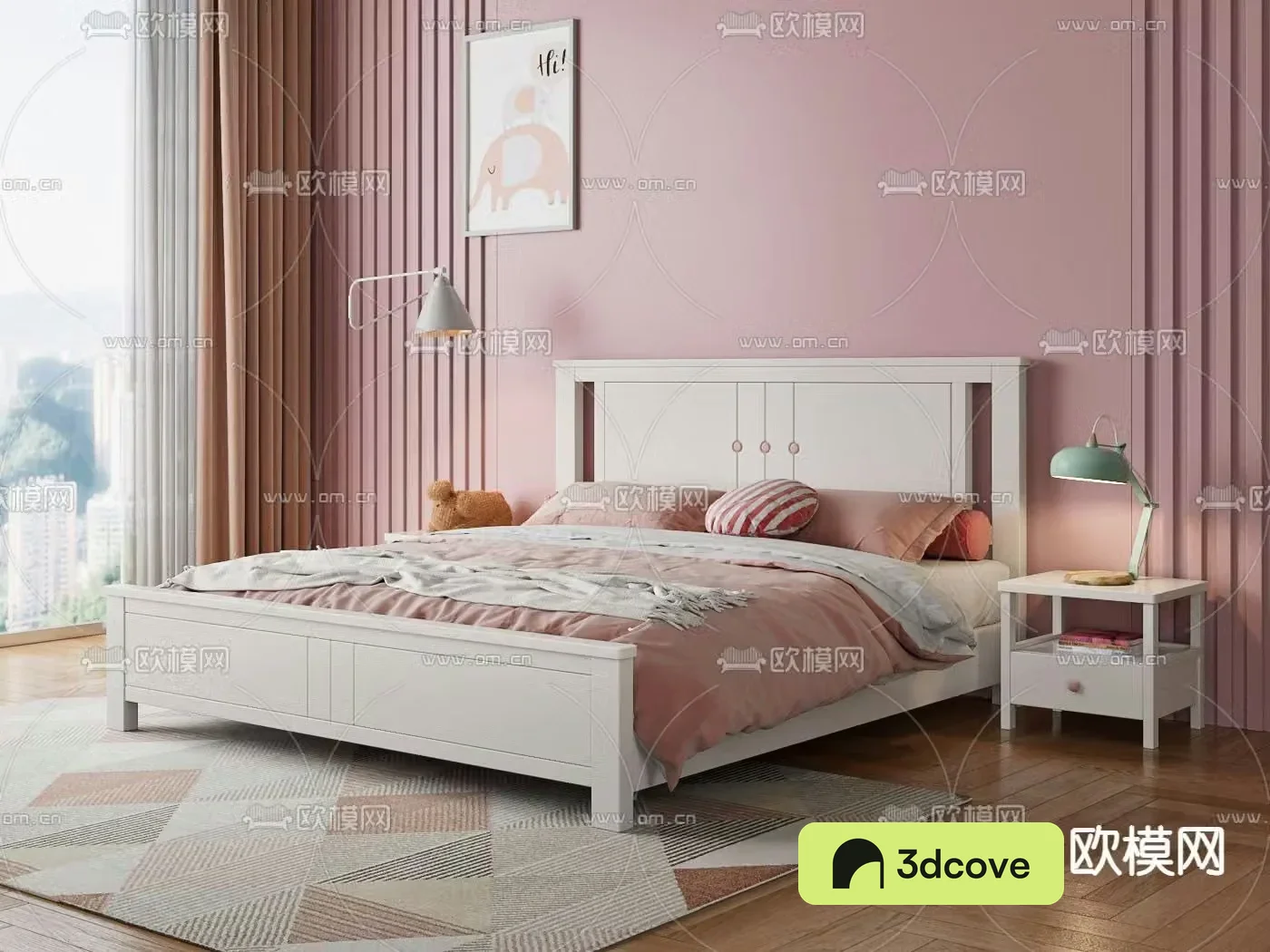 Girls room double bed