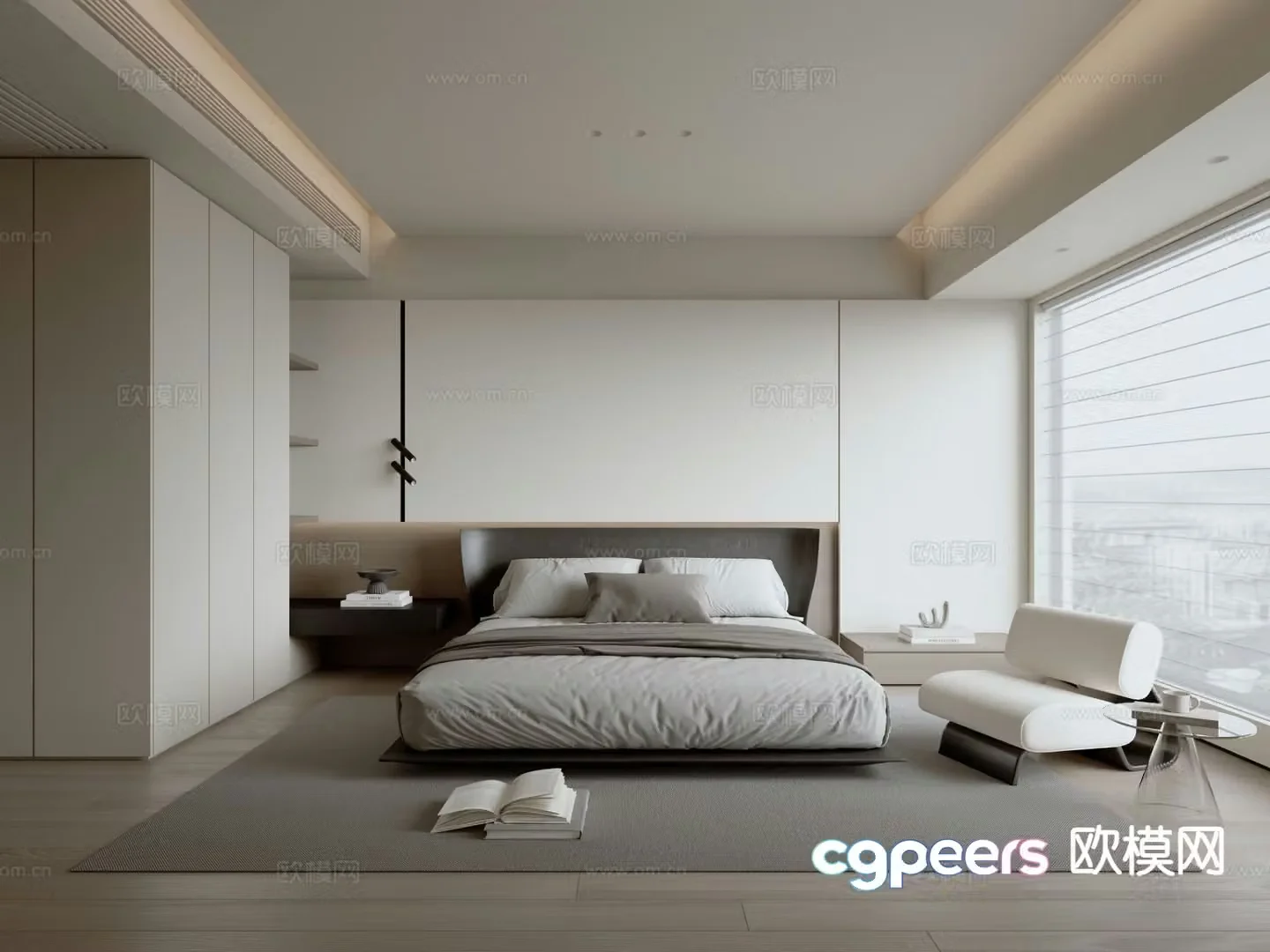 Minimalist bedroom master bedroom 3d model