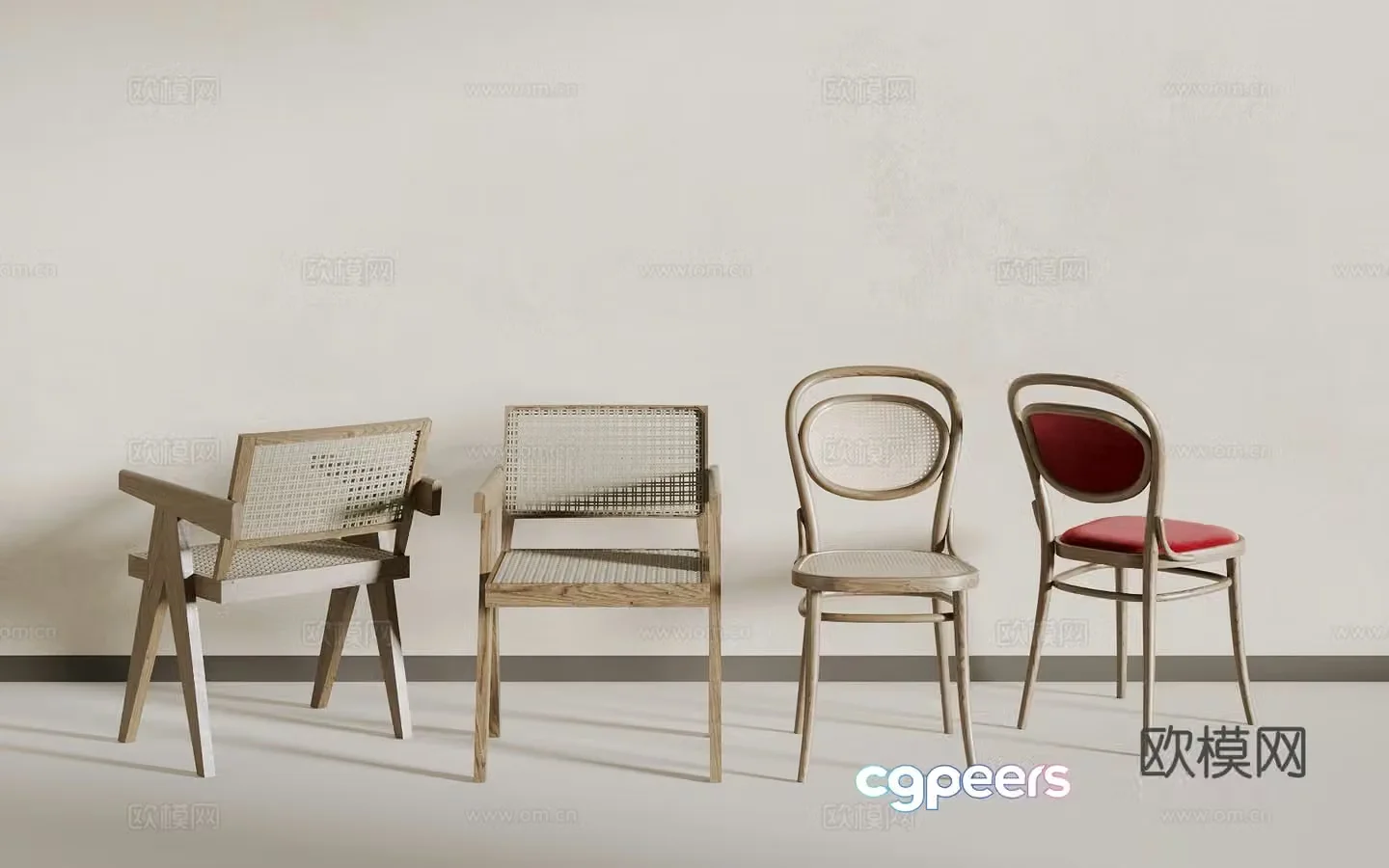 3D model of medieval dining chair