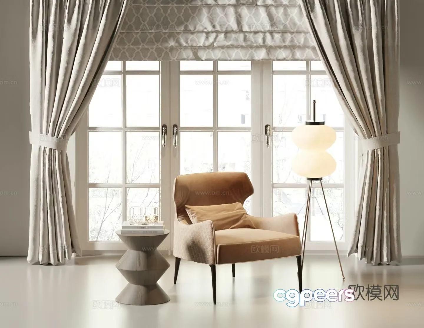 Modern single chair casual chair 3d model