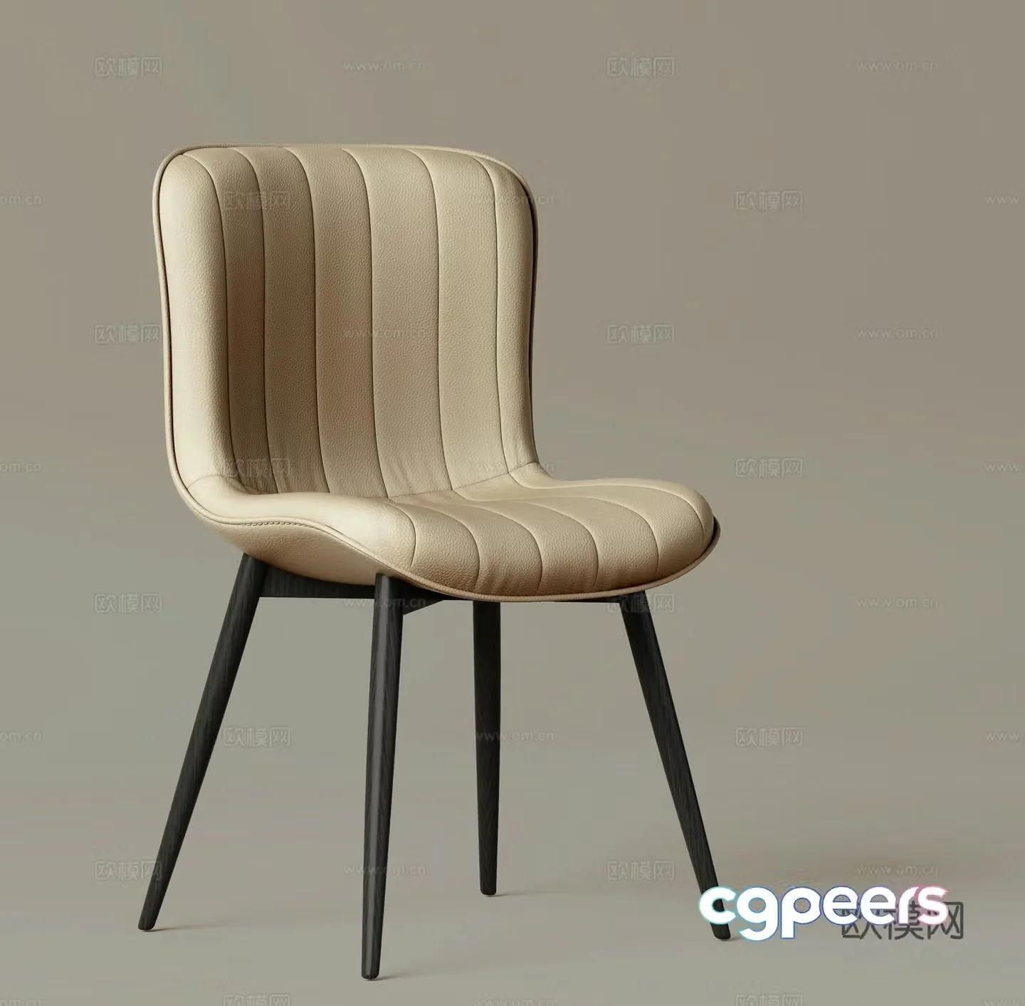 Italian dining chair single chair chair 3d model