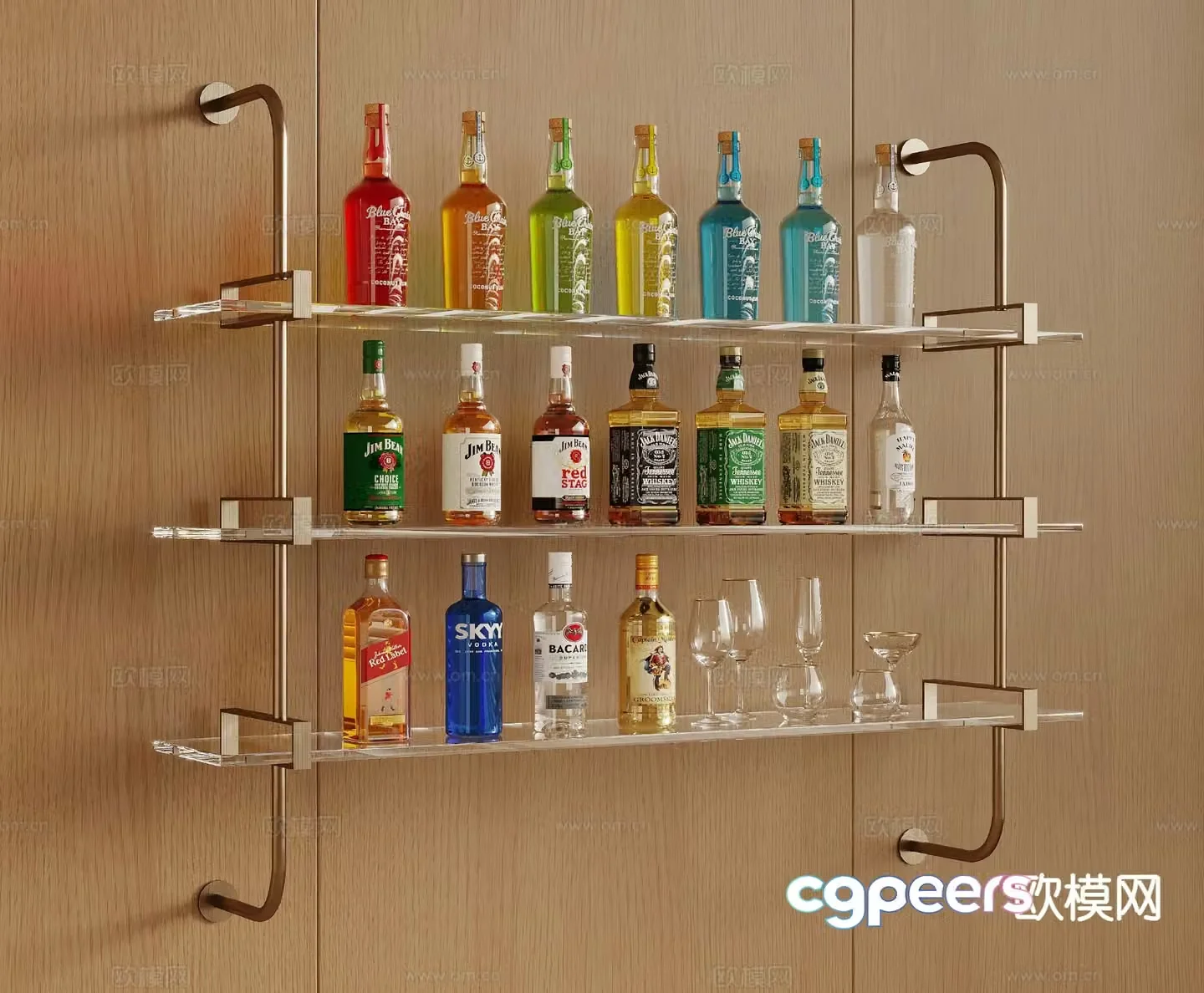 Wine rack wine hanger wine glass rack 3d model