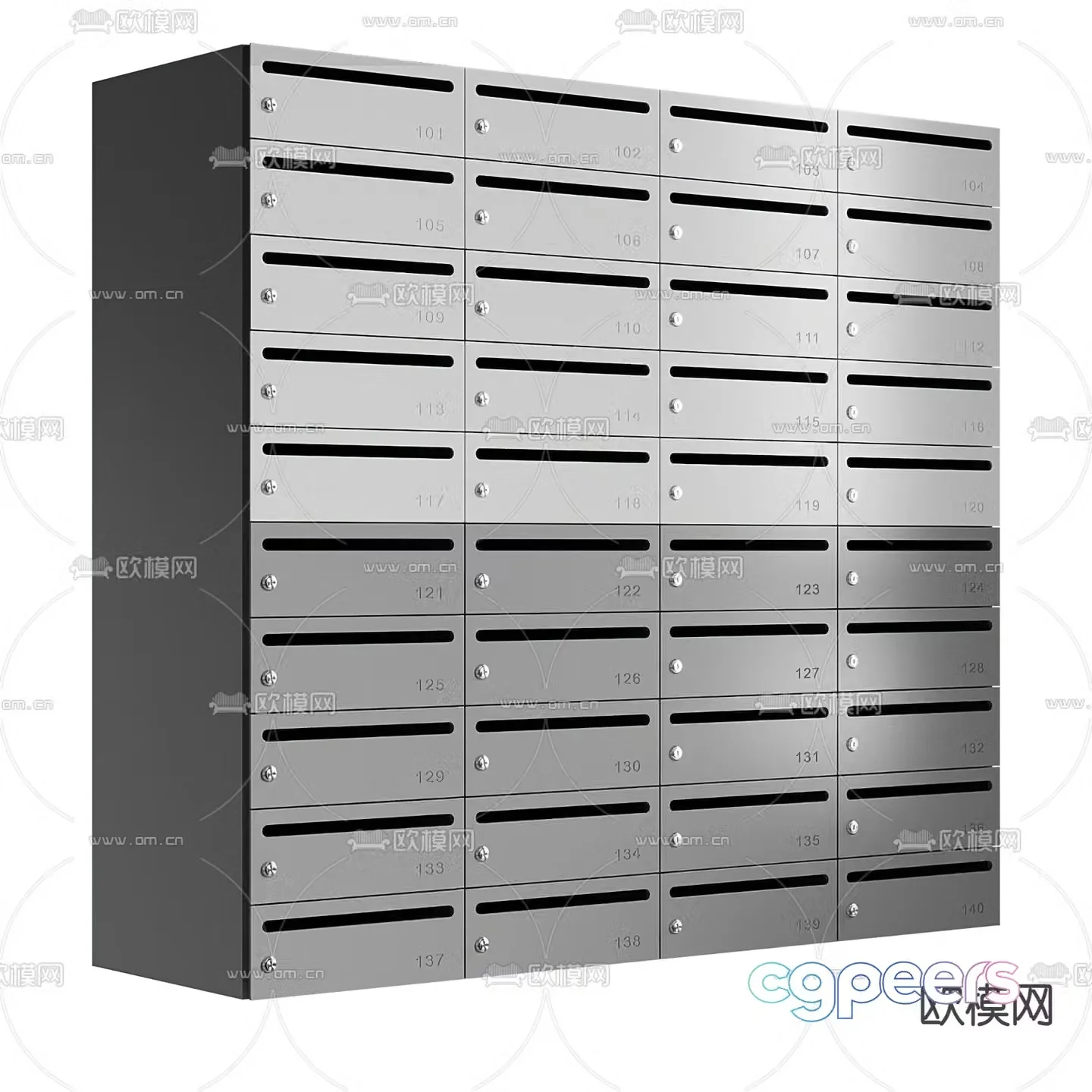 Public mailbox mailbox locker 3d model