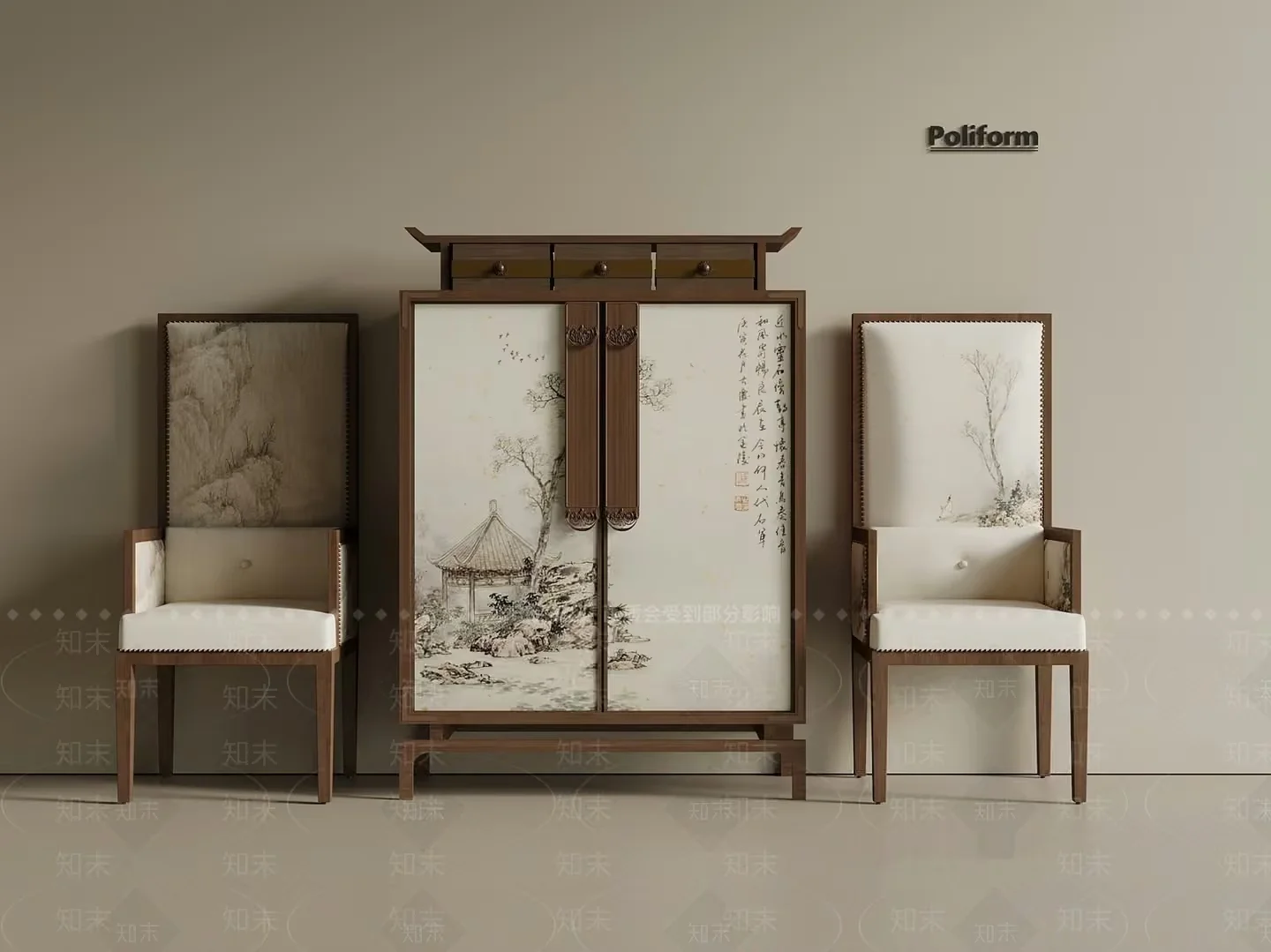 Modern Furniture With Chinese-Style Designs 3D Model – 19568 – VRAY Render