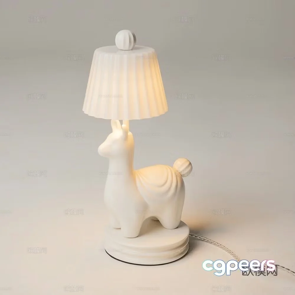 Alpaca table lamp 3d model