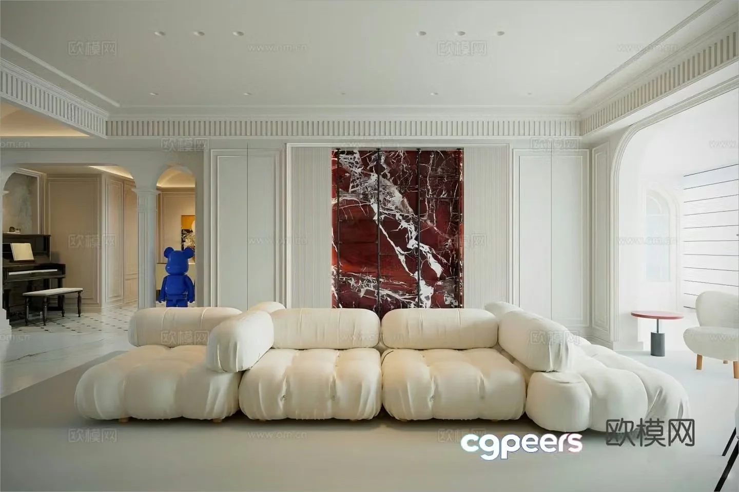 French living room 3d model