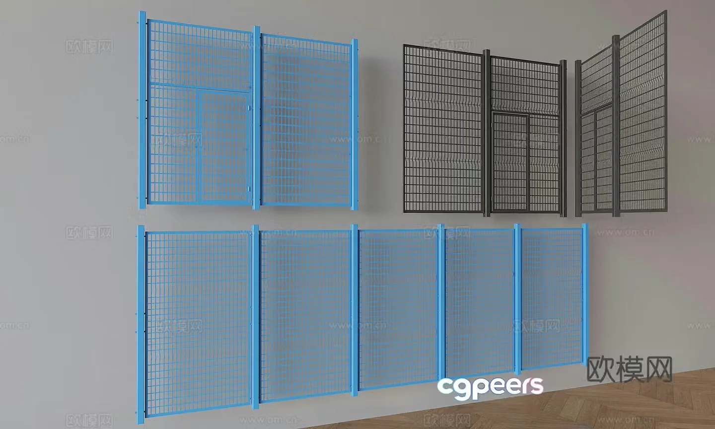 Stadium sports field fence Iron guardrail isolation railing 3D model