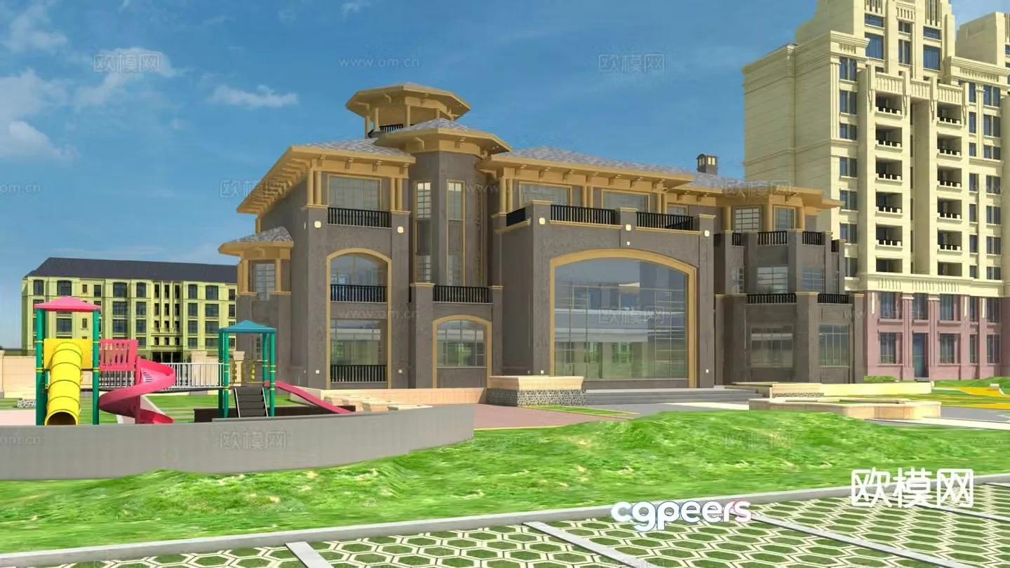 Kindergarten school appearance 3d model