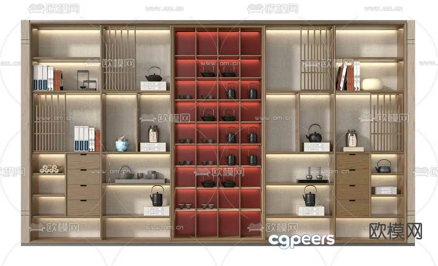 New Chinese tea cabinet display cabinet 3D model
