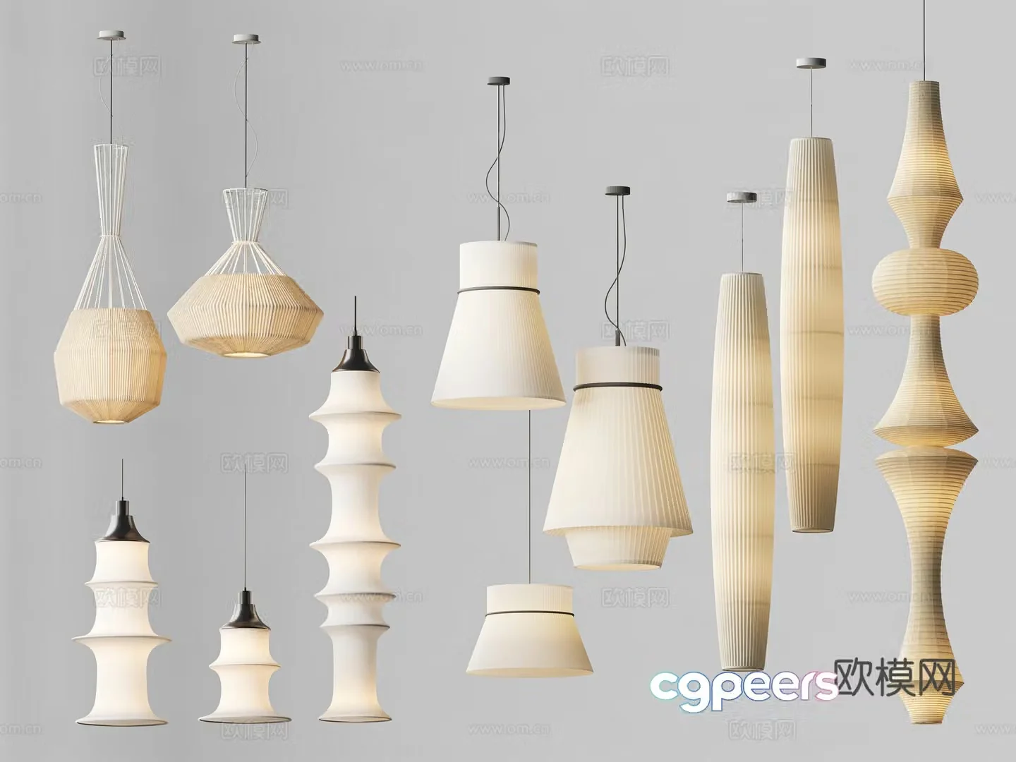 Modern Chandelier Wasabi Chandelier 3D Model