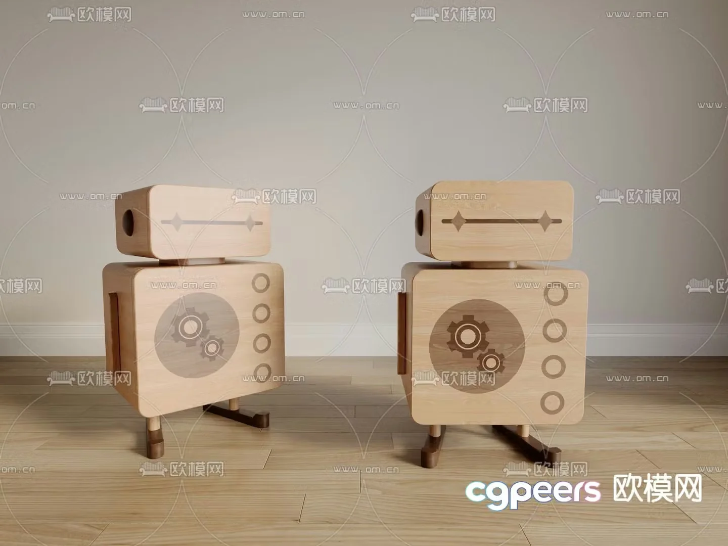 Robot side cabinet children’s storage cabinet 3D model