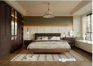 Cozy Bedroom 3D Model – 868 – VRAY Render