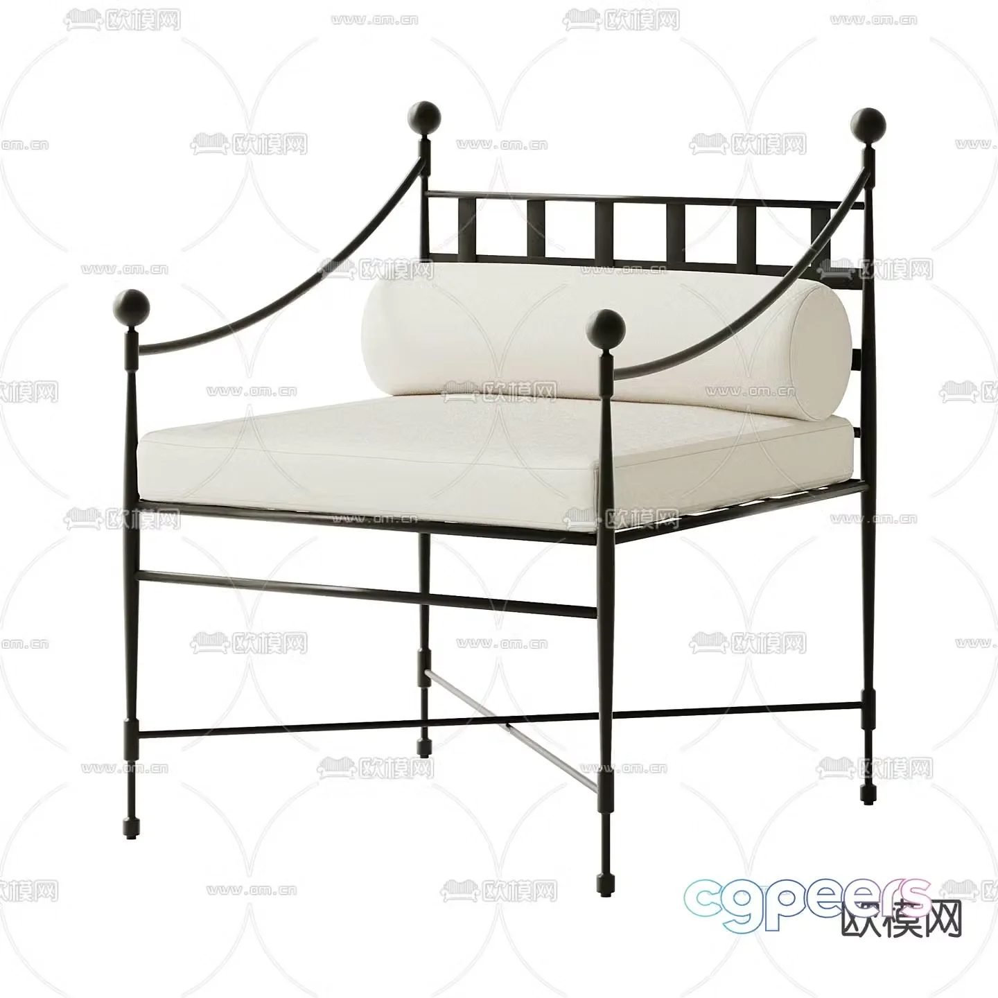 Medieval style chair leisure chair 3d model