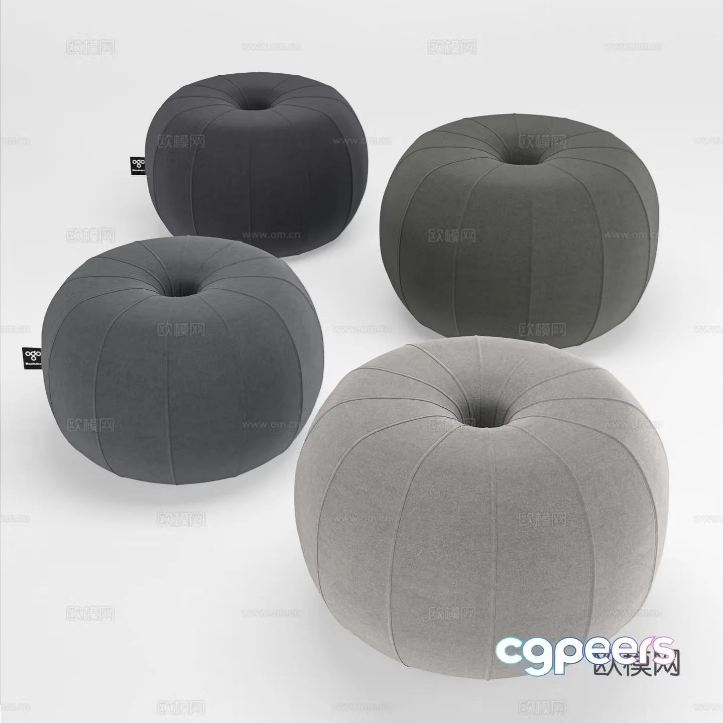 MANDARINA stool low stool round stool sofa stool 3d model