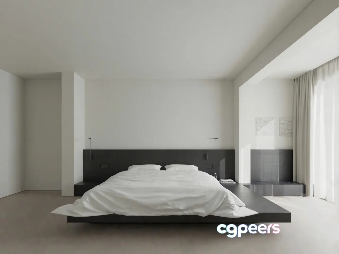 Modern Minimalist Bedroom 3D Model – 15173 – VRAY Render