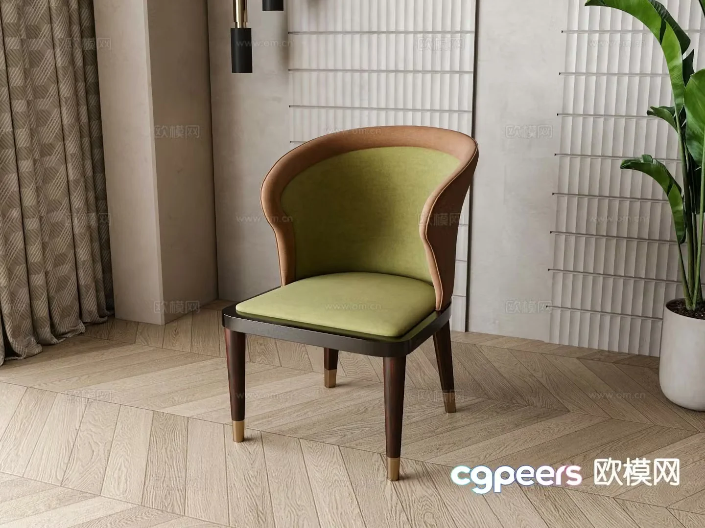 Nordic chair dining chair 3d model