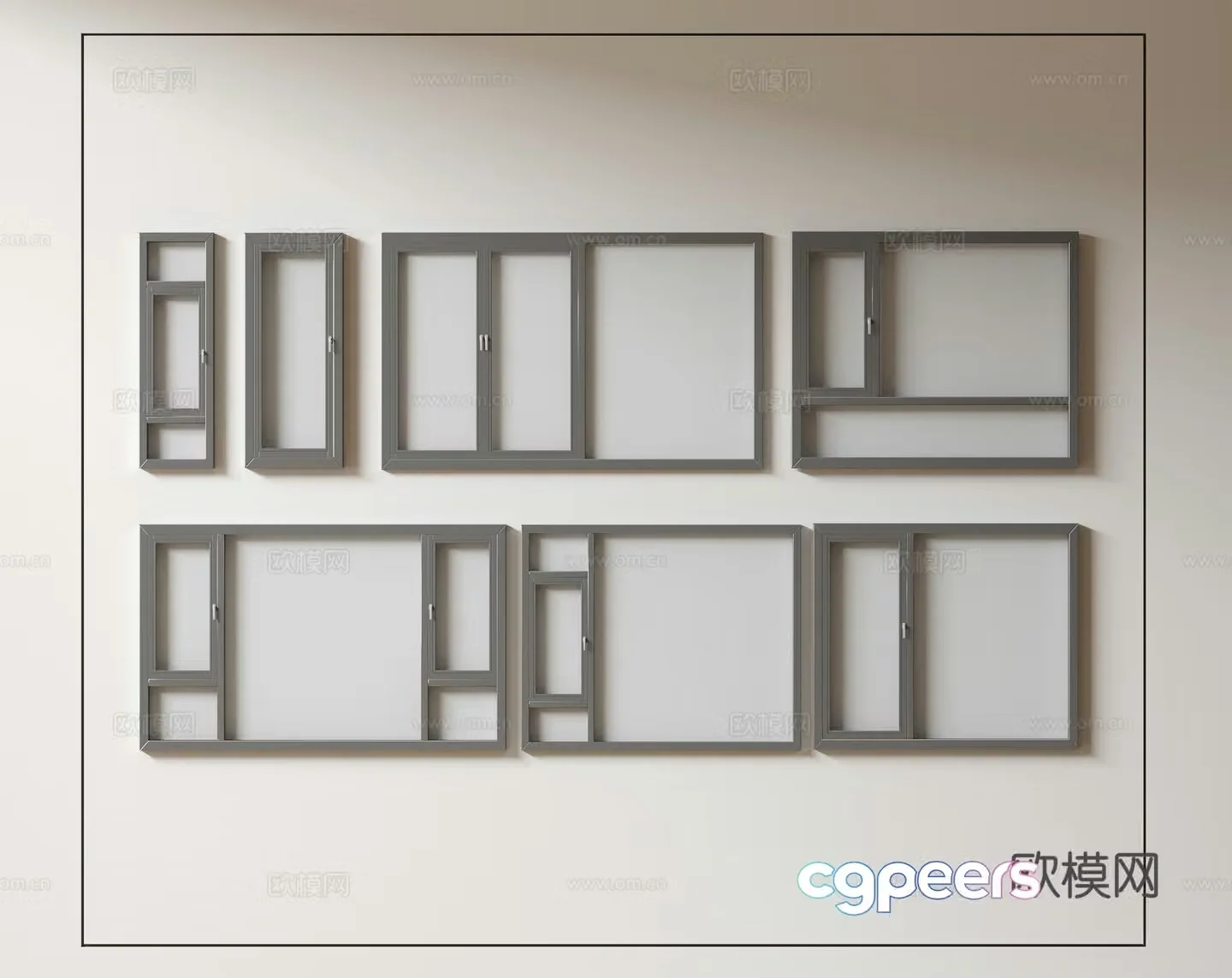 Modern windows floor-to-ceiling windows balcony windows bay windows bedroom windows sliding windows 3d model