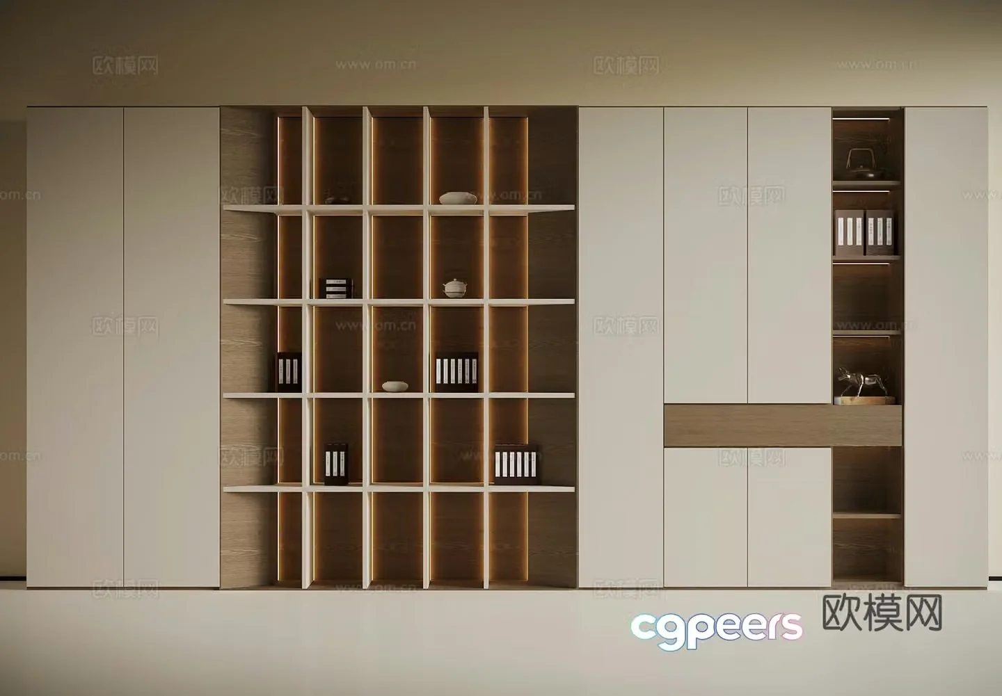New Chinese style tea cabinet bookcase 3D model