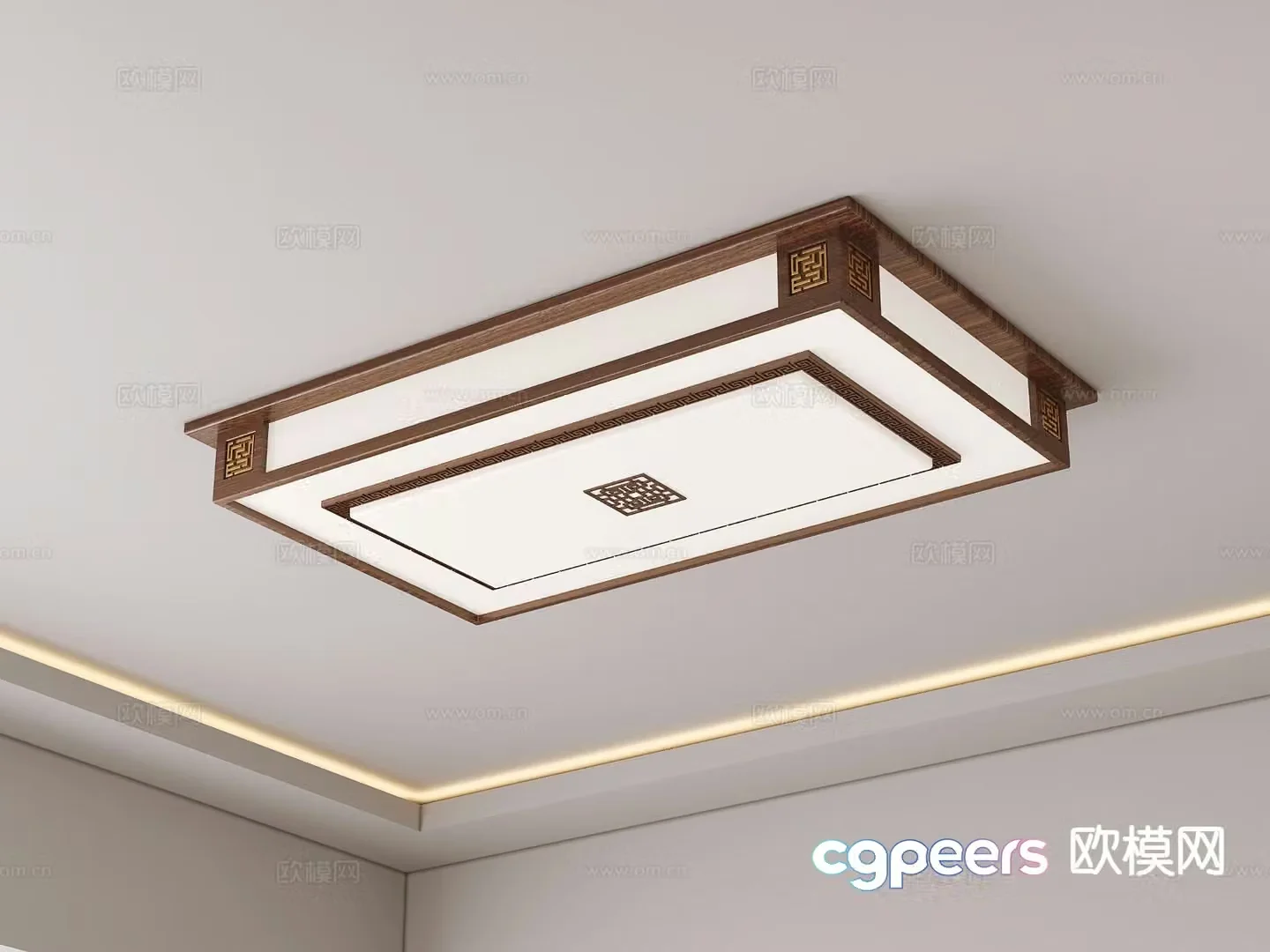 New Chinese style ceiling lamp square ceiling lamp 3d model