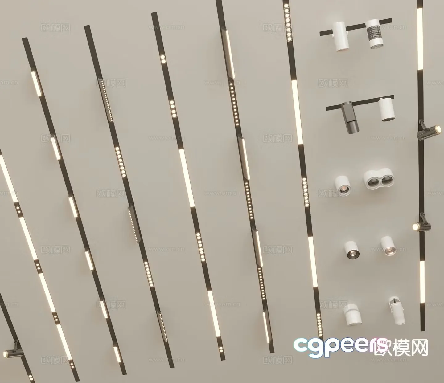 Magnetic light downlight spotlight track light 3d model