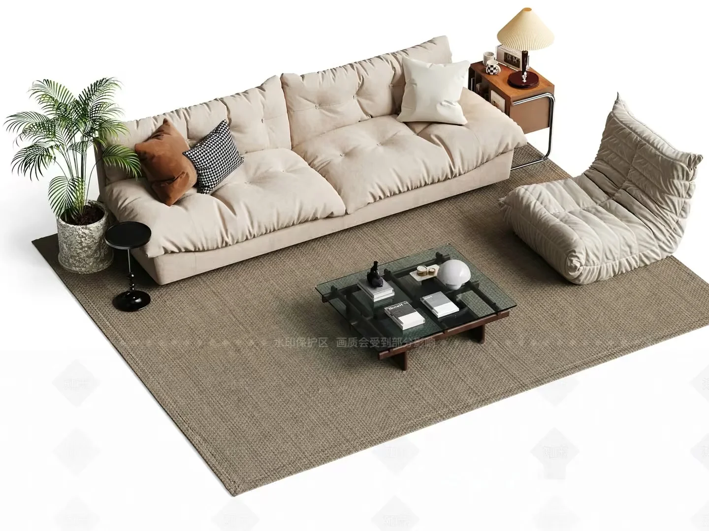 Modern Living Room 3D Model – 2364 – VRAY Render
