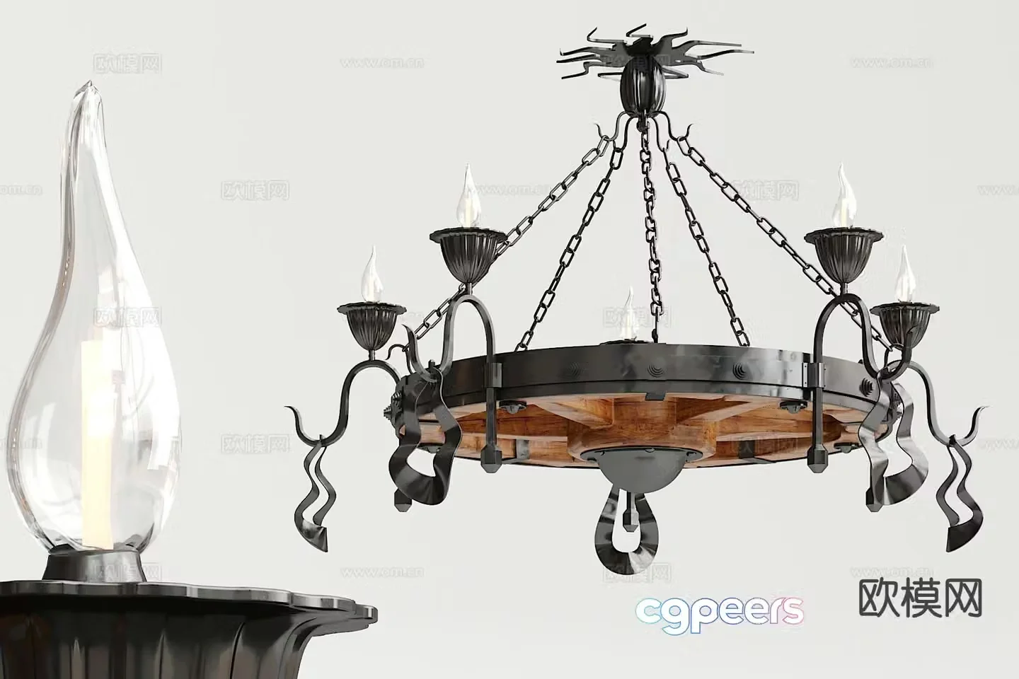 Simple European chandelier hall chandelier 3d model