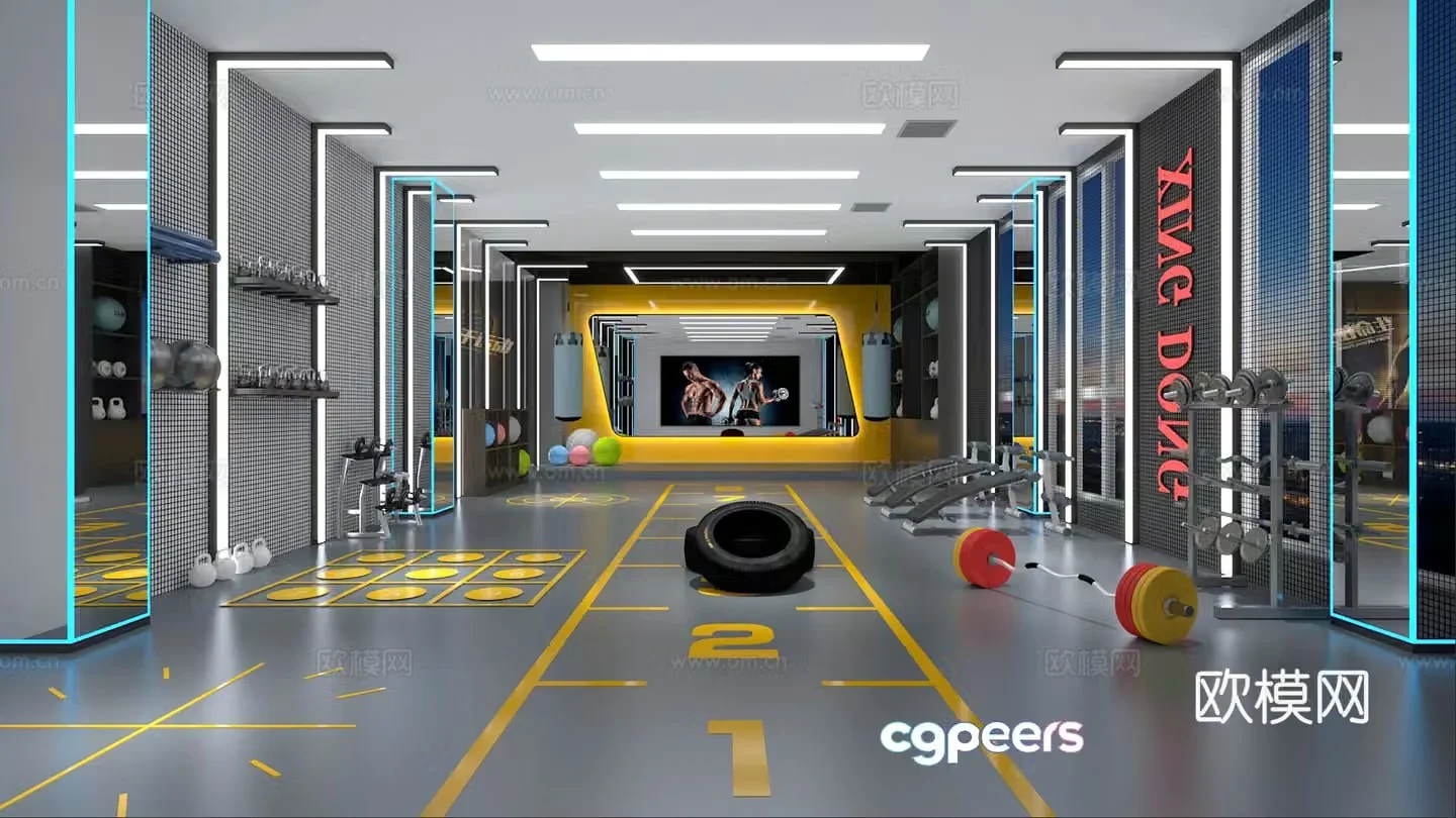Modern gym 3d model