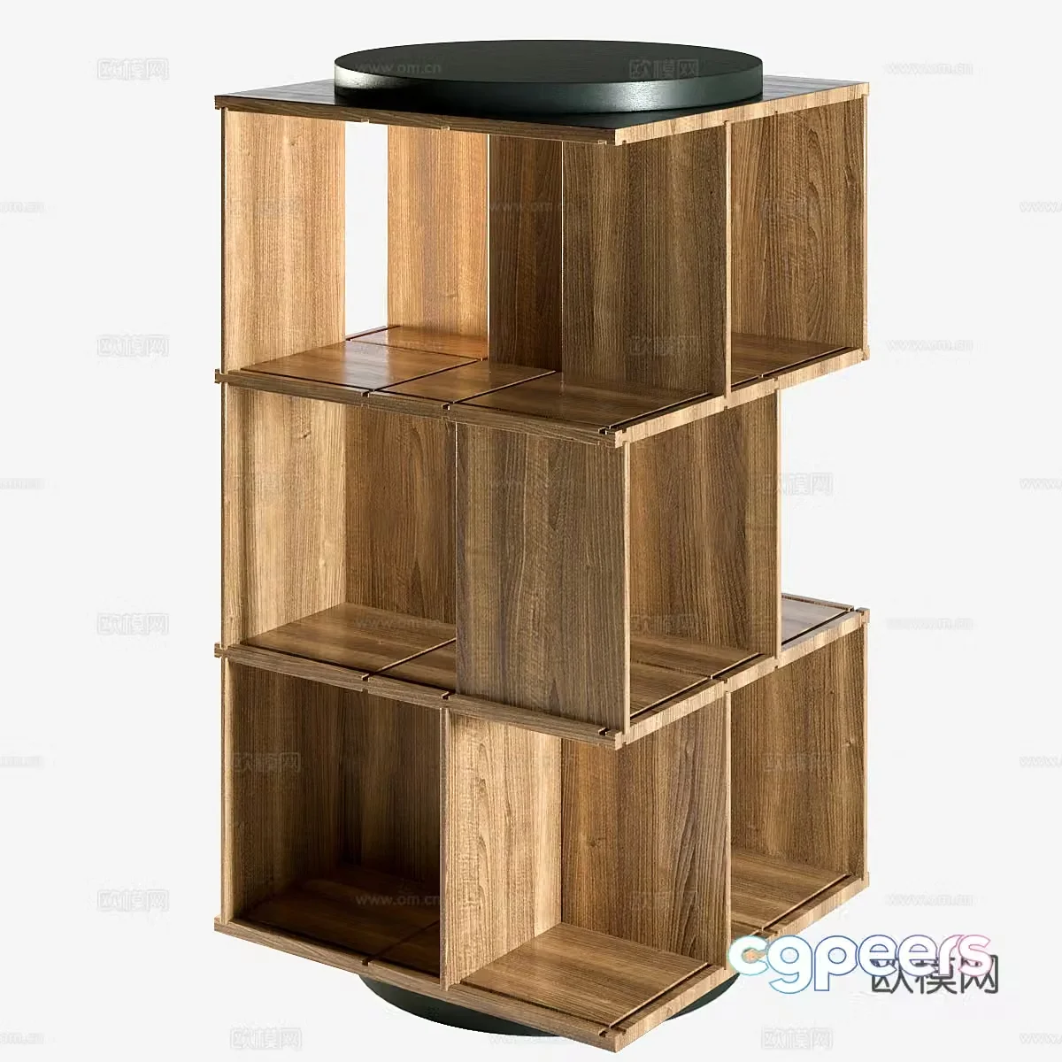 Log style bookshelf 3d model