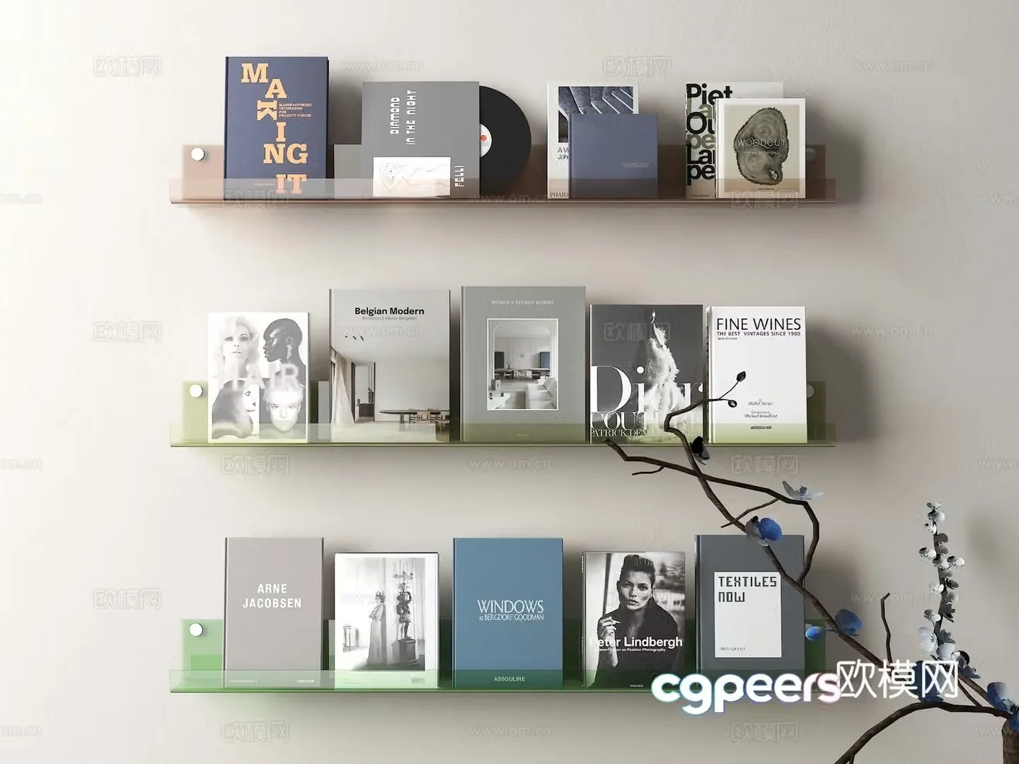 Modern storage rack luminous layered panel storage rack stainless steel bookcase stainless steel partition modern miscellaneous 3D model