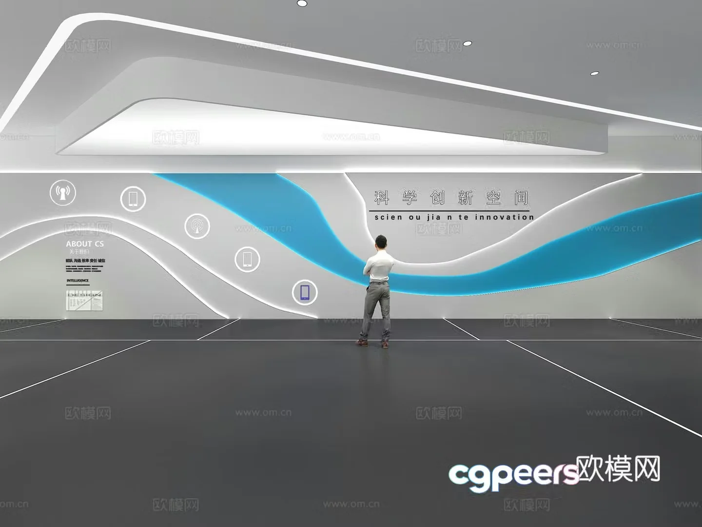 Cultural wall Corporate culture wall Display wall Theme wall Exhibition hall Campus culture Corridor 3D model