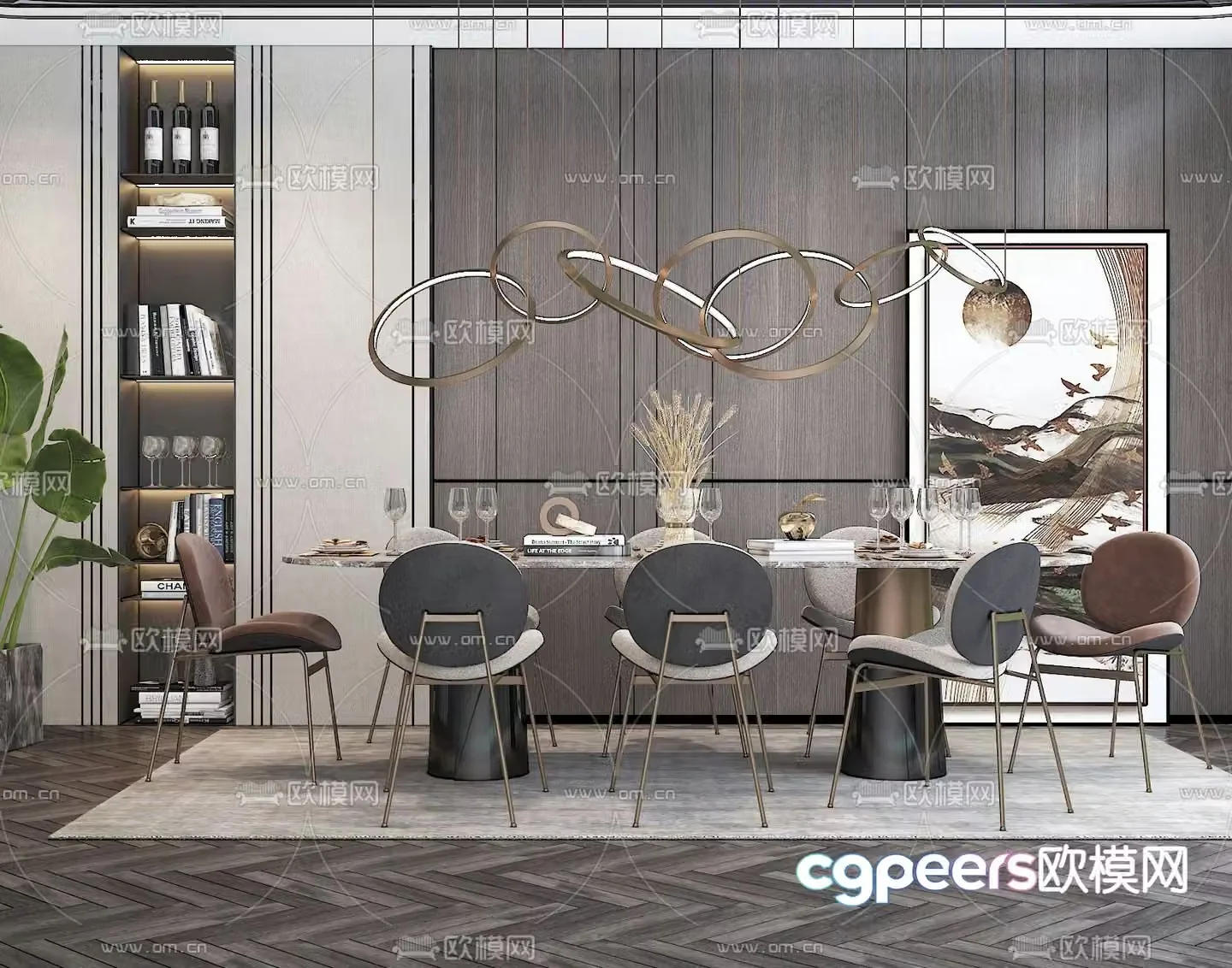 Bar dining table and chairs slate dining table 3d model
