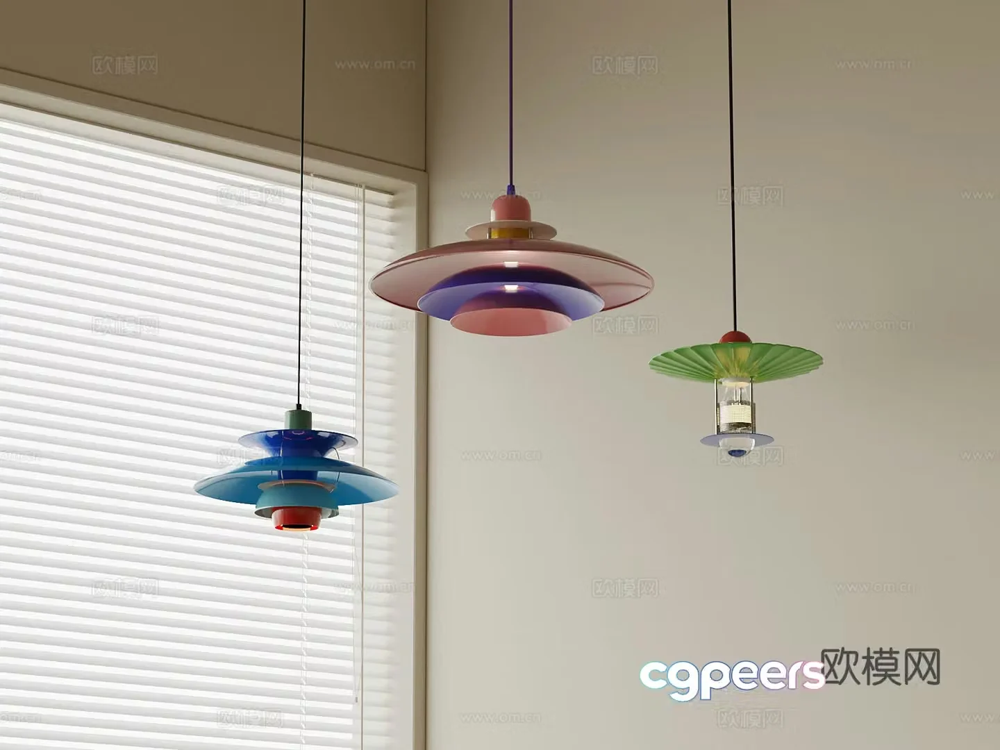 Modern Memphis Chandelier Art Lamp 3D Model