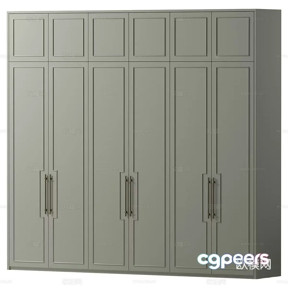 New Chinese style light luxury wardrobe 3D model