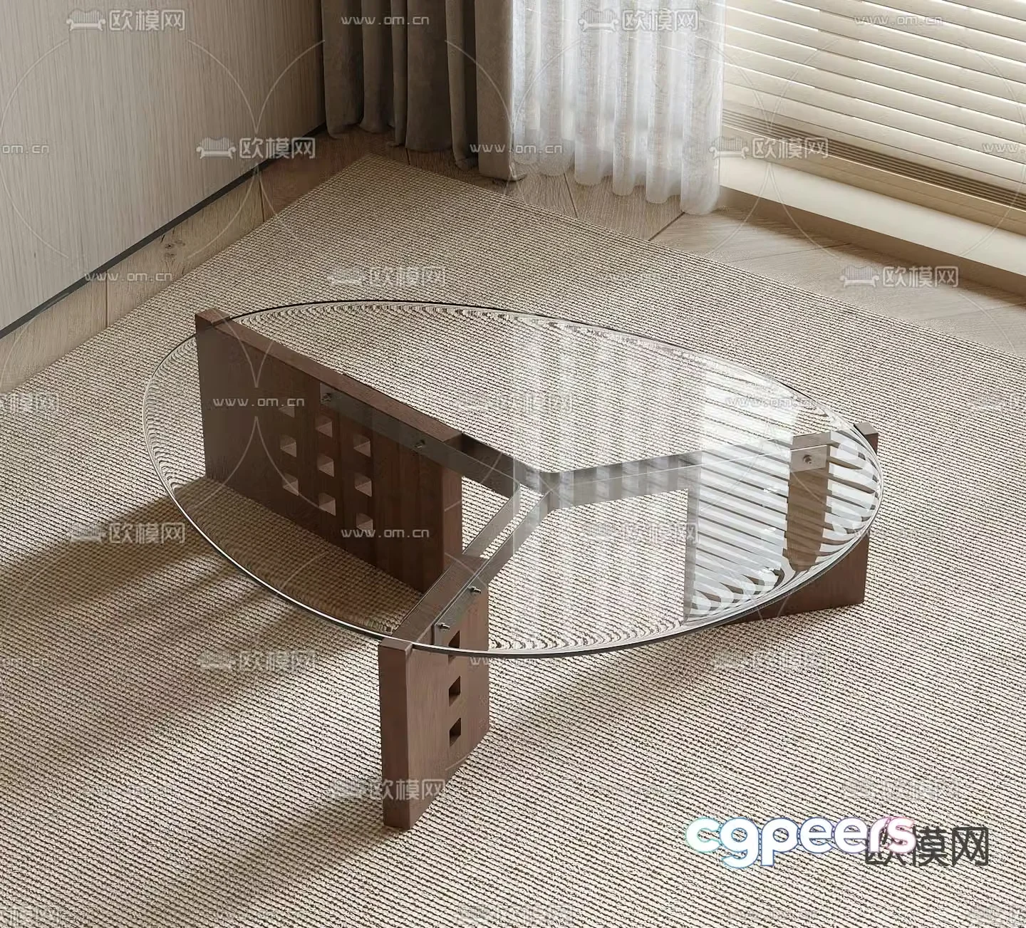 Glass coffee table 3d model