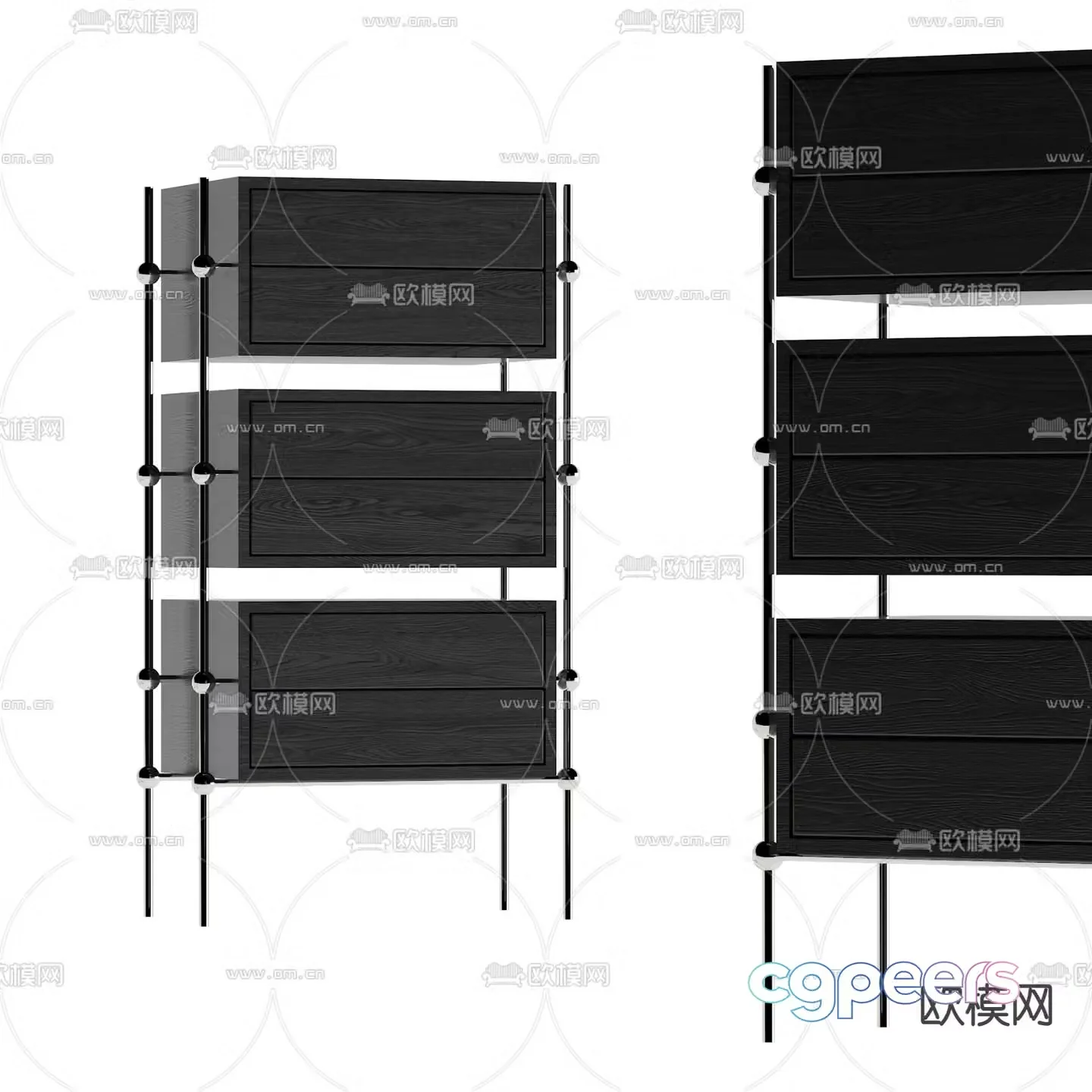 Modern side cabinet chest 3d model