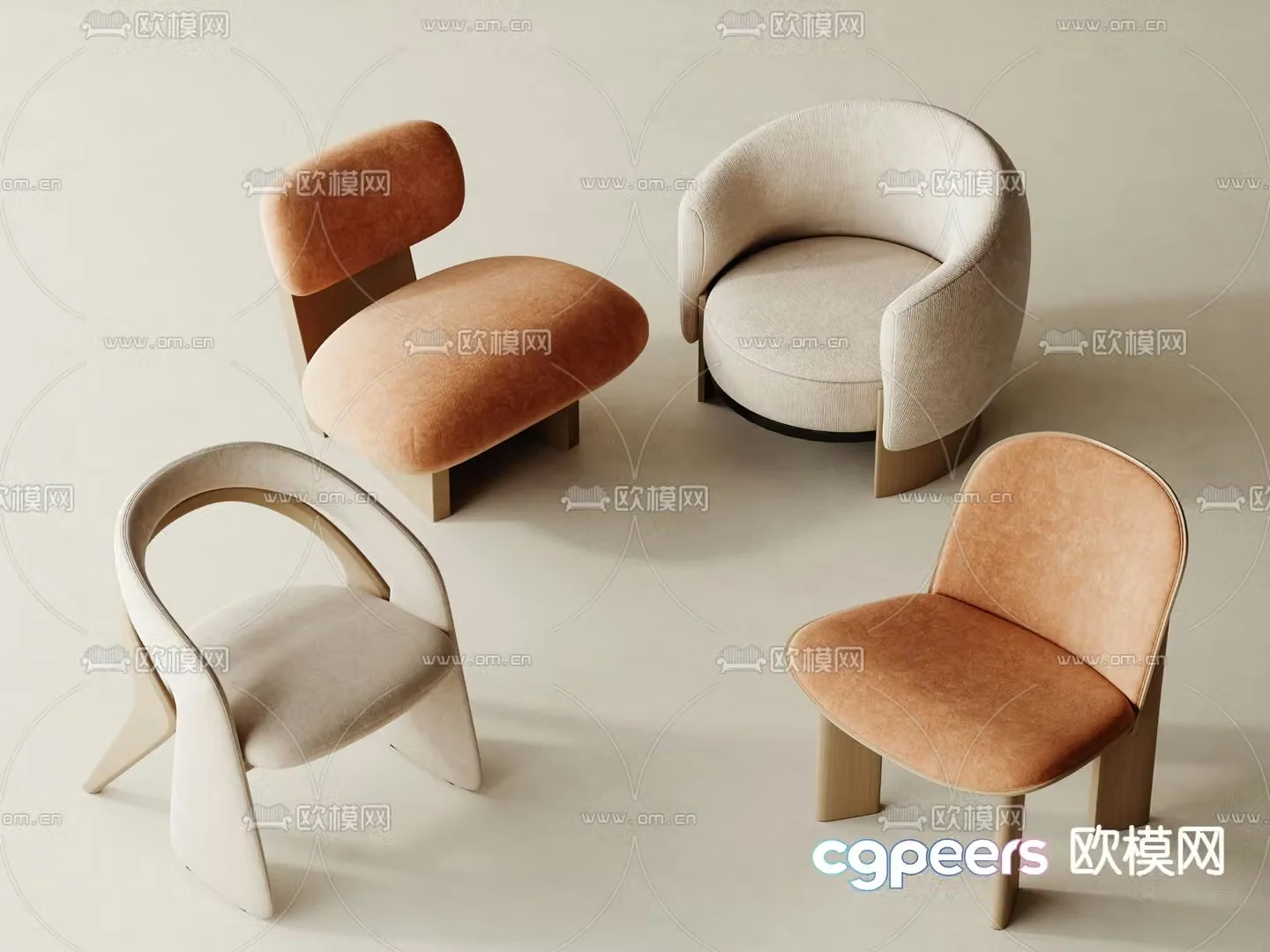 Modern single sofa 3d model