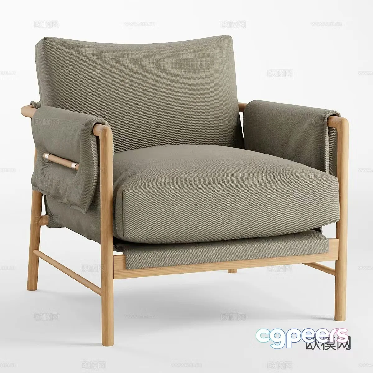 Single sofa armrest sofa 3d model