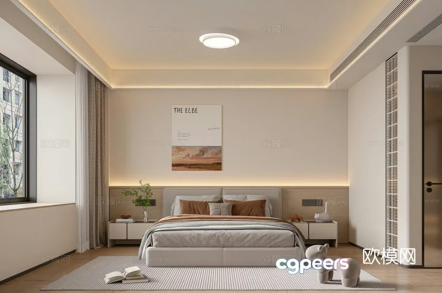 Modern master bedroom 3d model